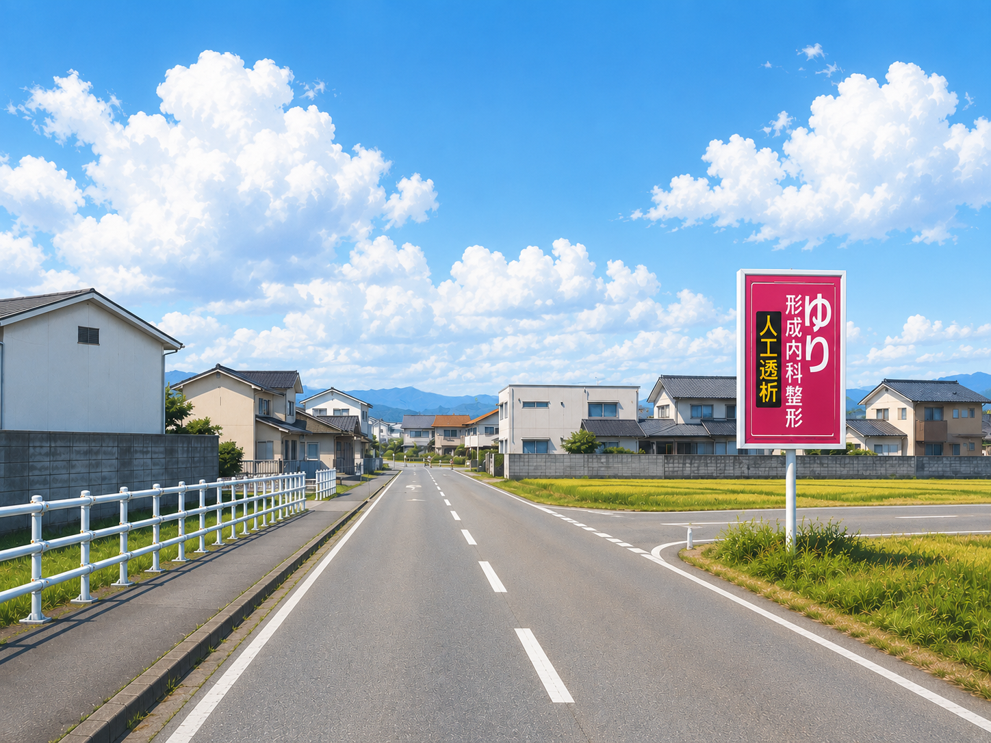 右手の大きな看板